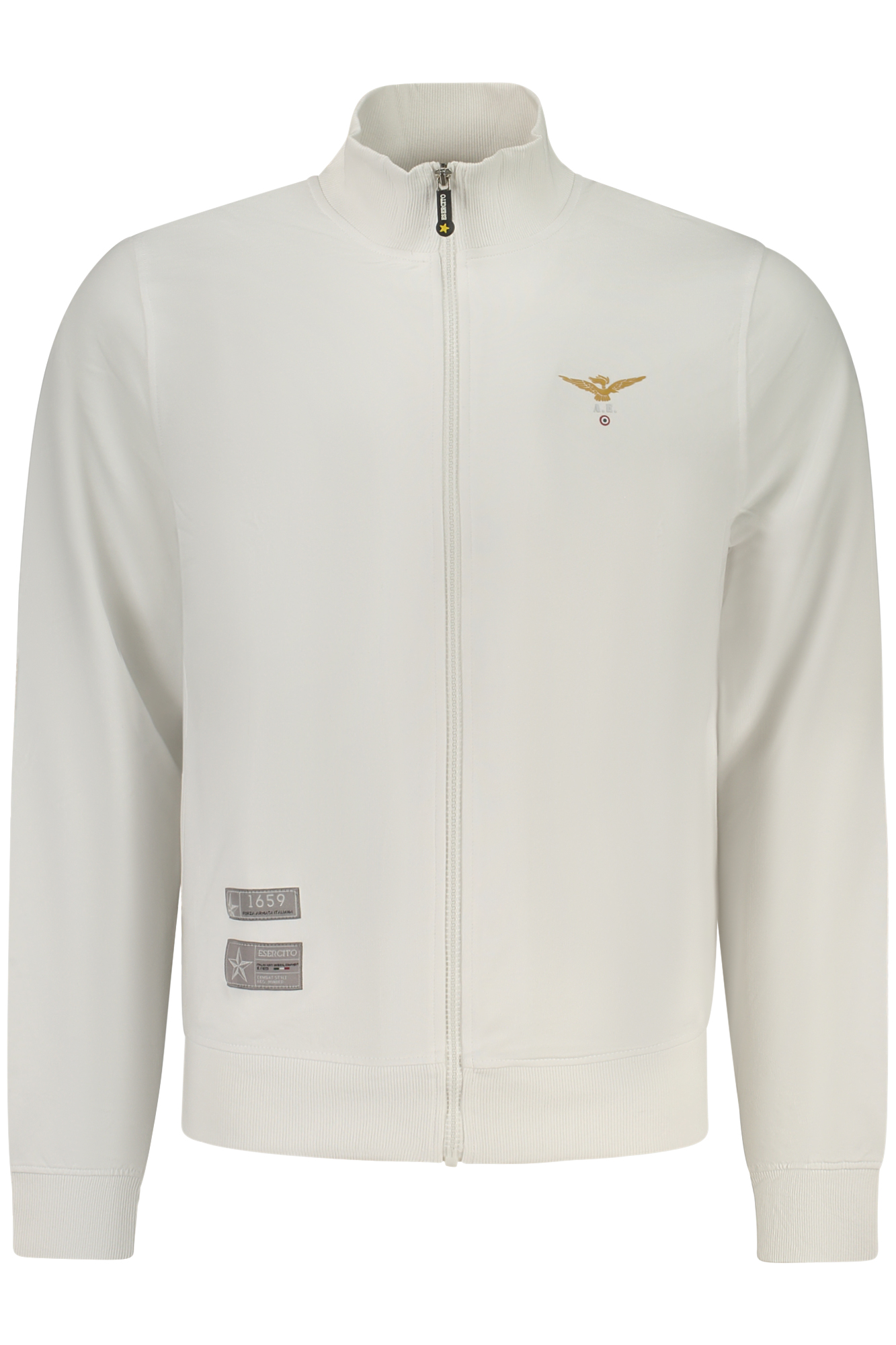 WEISSES HERREN-SWEATSHIRT MIT REISSVERSCHLUSS DER MILITÄRAKADEMIE