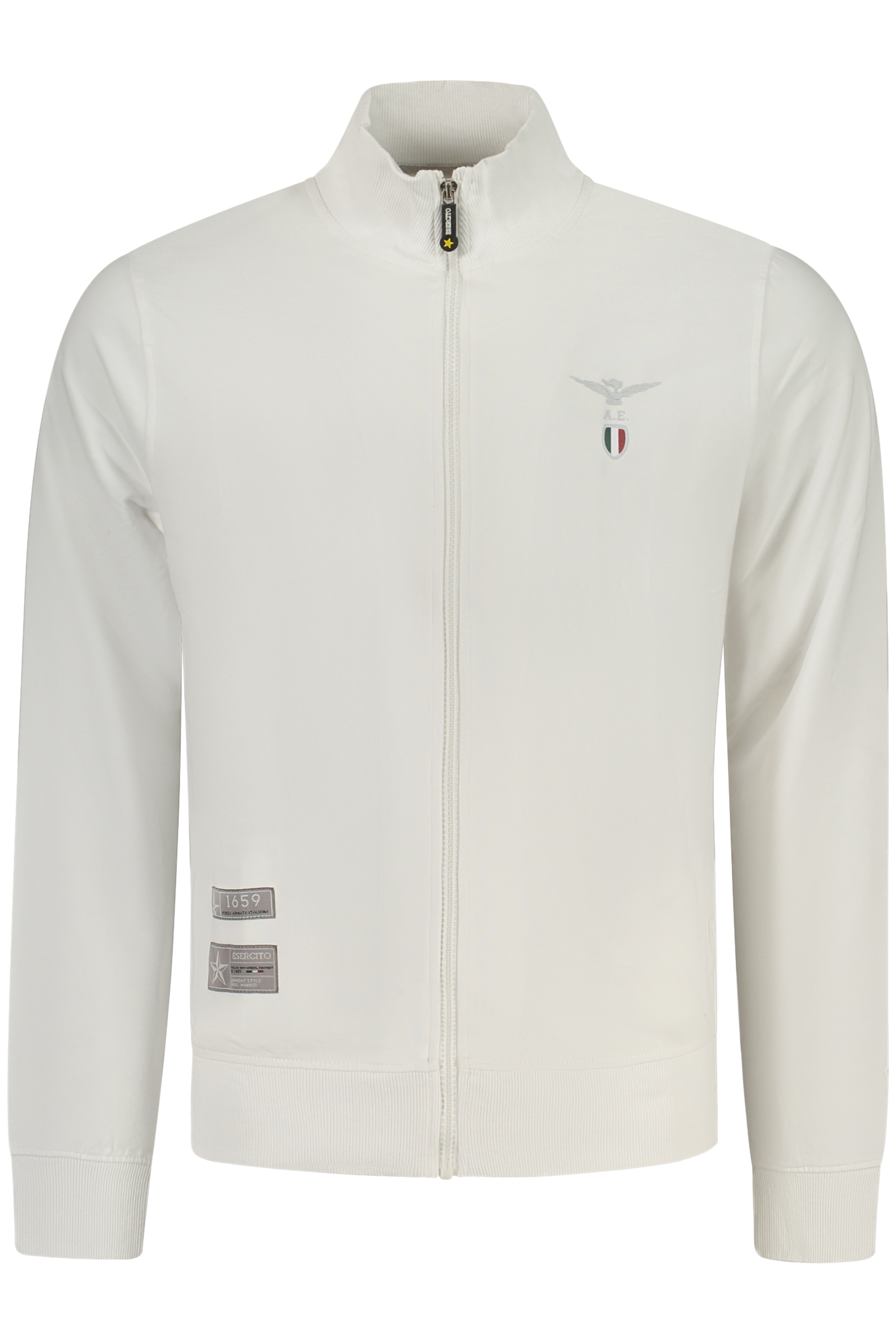 WEISSES HERREN-SWEATSHIRT MIT REISSVERSCHLUSS DER MILITÄRAKADEMIE
