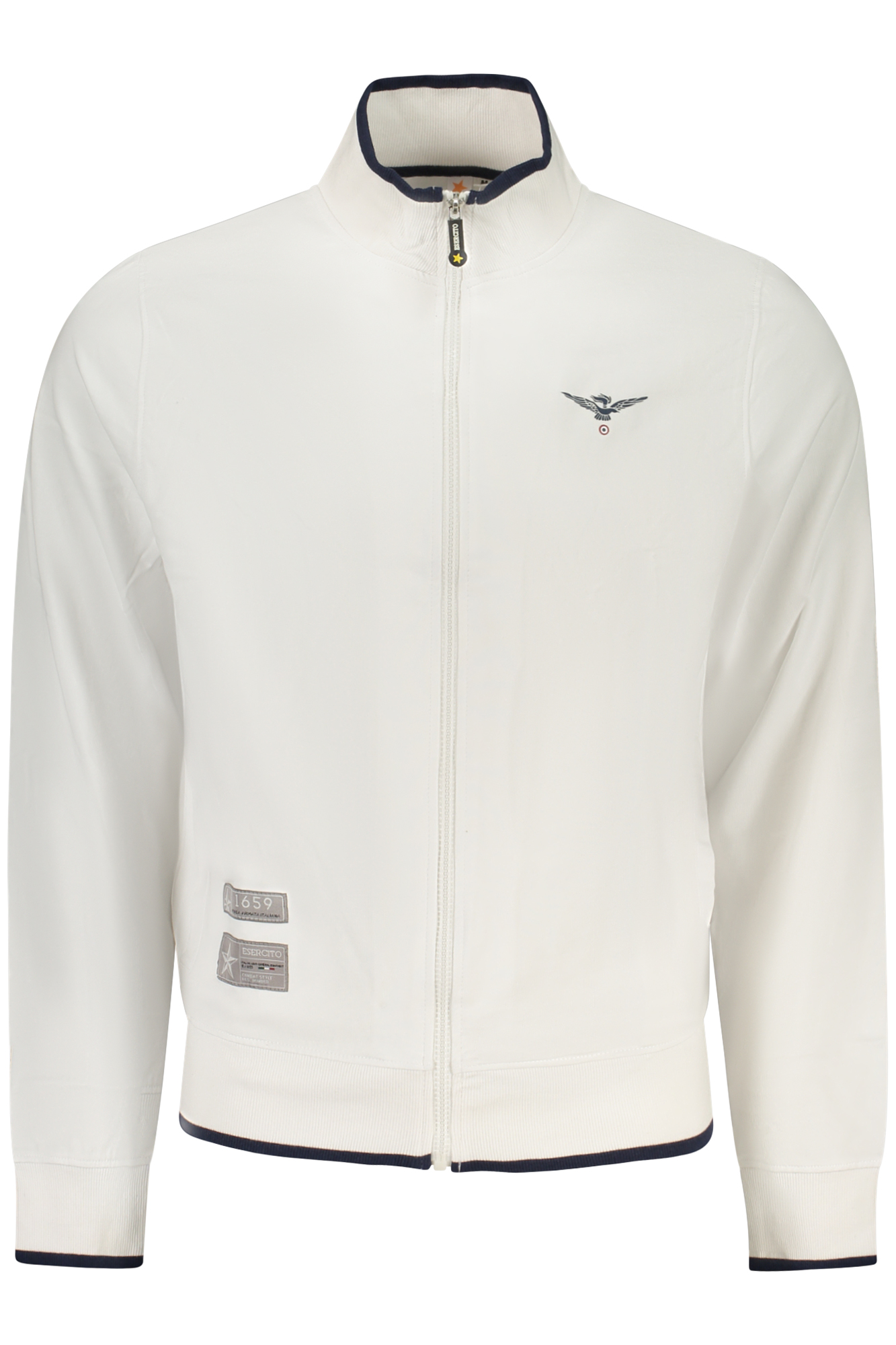 WEISSES HERREN-SWEATSHIRT MIT REISSVERSCHLUSS DER MILITÄRAKADEMIE