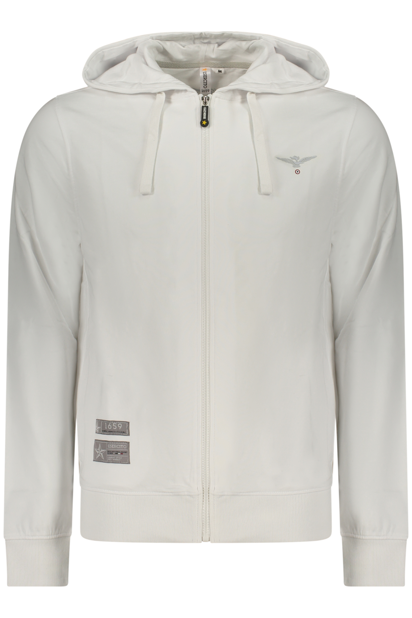 WEISSES HERREN-SWEATSHIRT MIT REISSVERSCHLUSS DER MILITÄRAKADEMIE