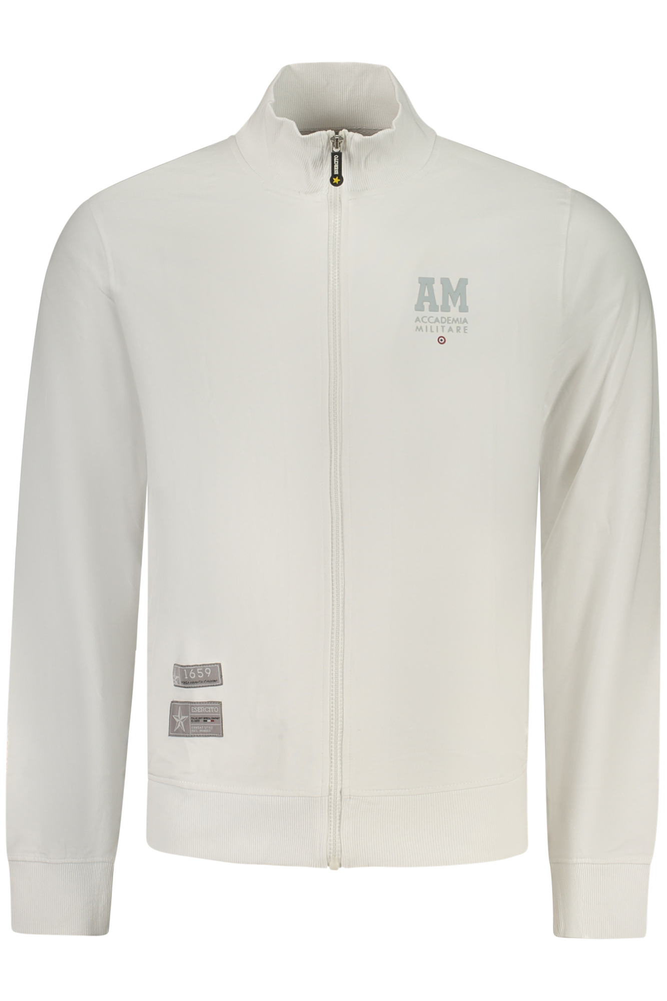 WEISSES HERREN-SWEATSHIRT MIT REISSVERSCHLUSS DER MILITÄRAKADEMIE