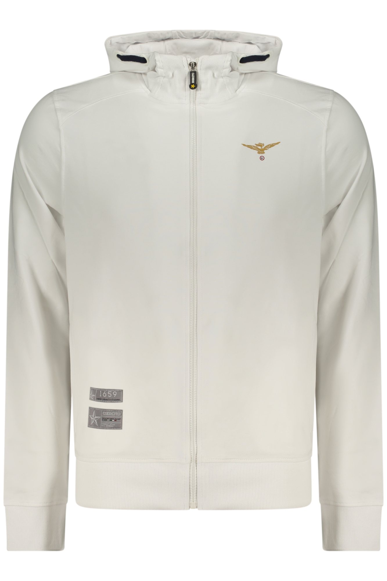 WEISSES HERREN-SWEATSHIRT MIT REISSVERSCHLUSS DER MILITÄRAKADEMIE