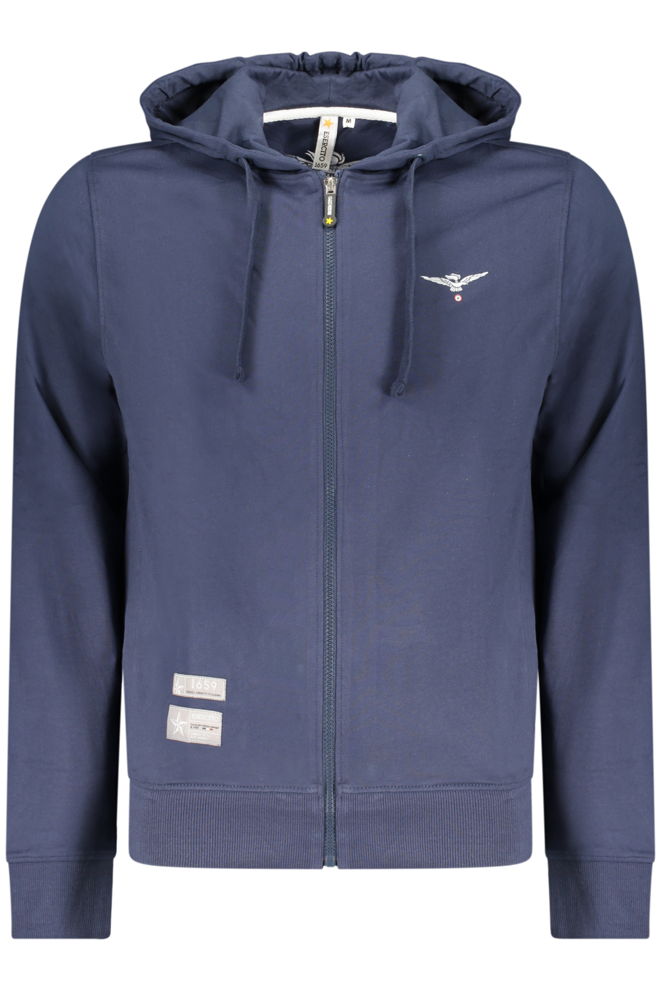 MILITARY ACADEMY HERREN-SWEATSHIRT MIT REISSVERSCHLUSS, BLAU