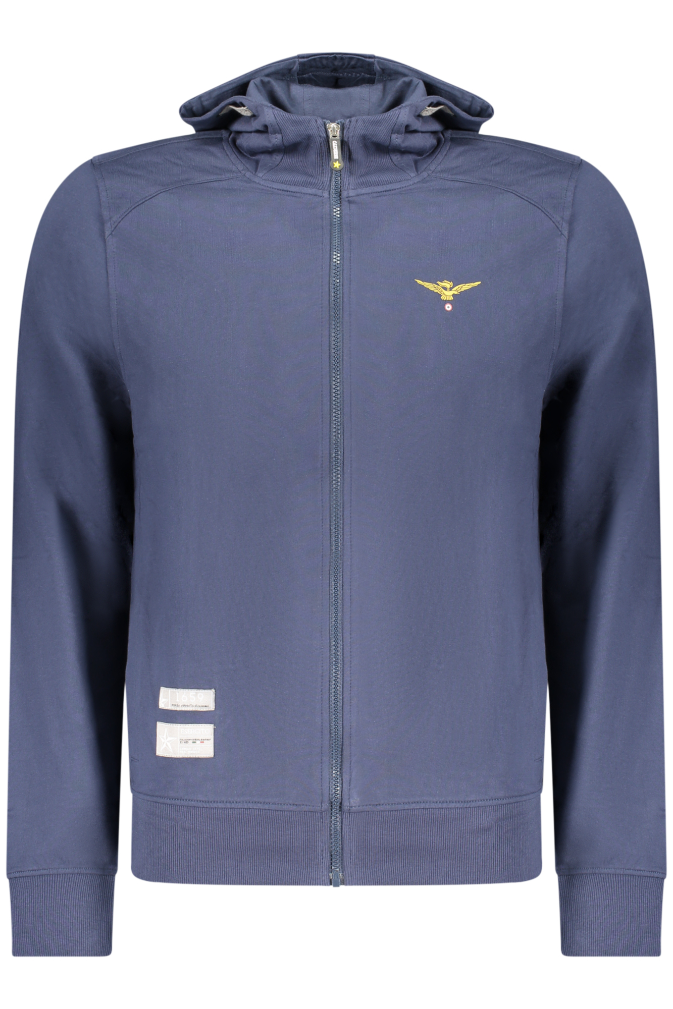 MILITARY ACADEMY HERREN-SWEATSHIRT MIT REISSVERSCHLUSS, BLAU