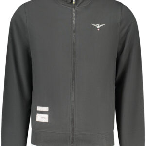 Schwarzes Herren-Sweatshirt mit Reißverschluss der Militärakademie