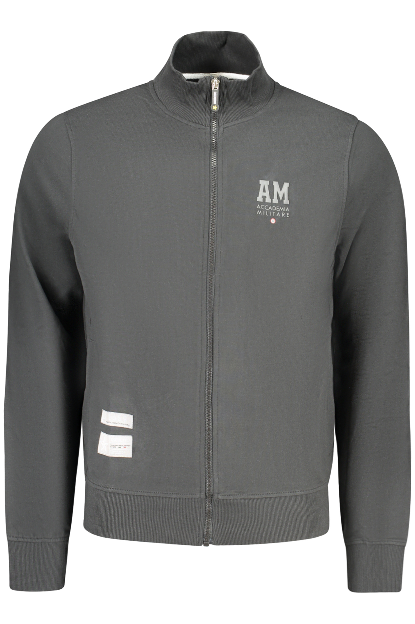 Schwarzes Herren-Sweatshirt mit Reißverschluss der Militärakademie