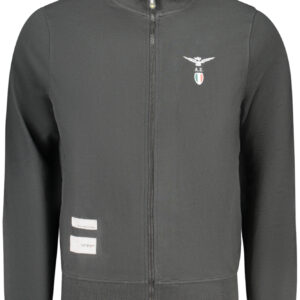 Schwarzes Herren-Sweatshirt mit Reißverschluss der Militärakademie