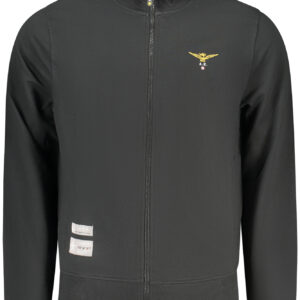 Schwarzes Herren-Sweatshirt mit Reißverschluss der Militärakademie