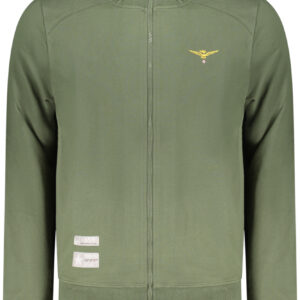 Grünes Herren-Sweatshirt mit Reißverschluss der Militärakademie