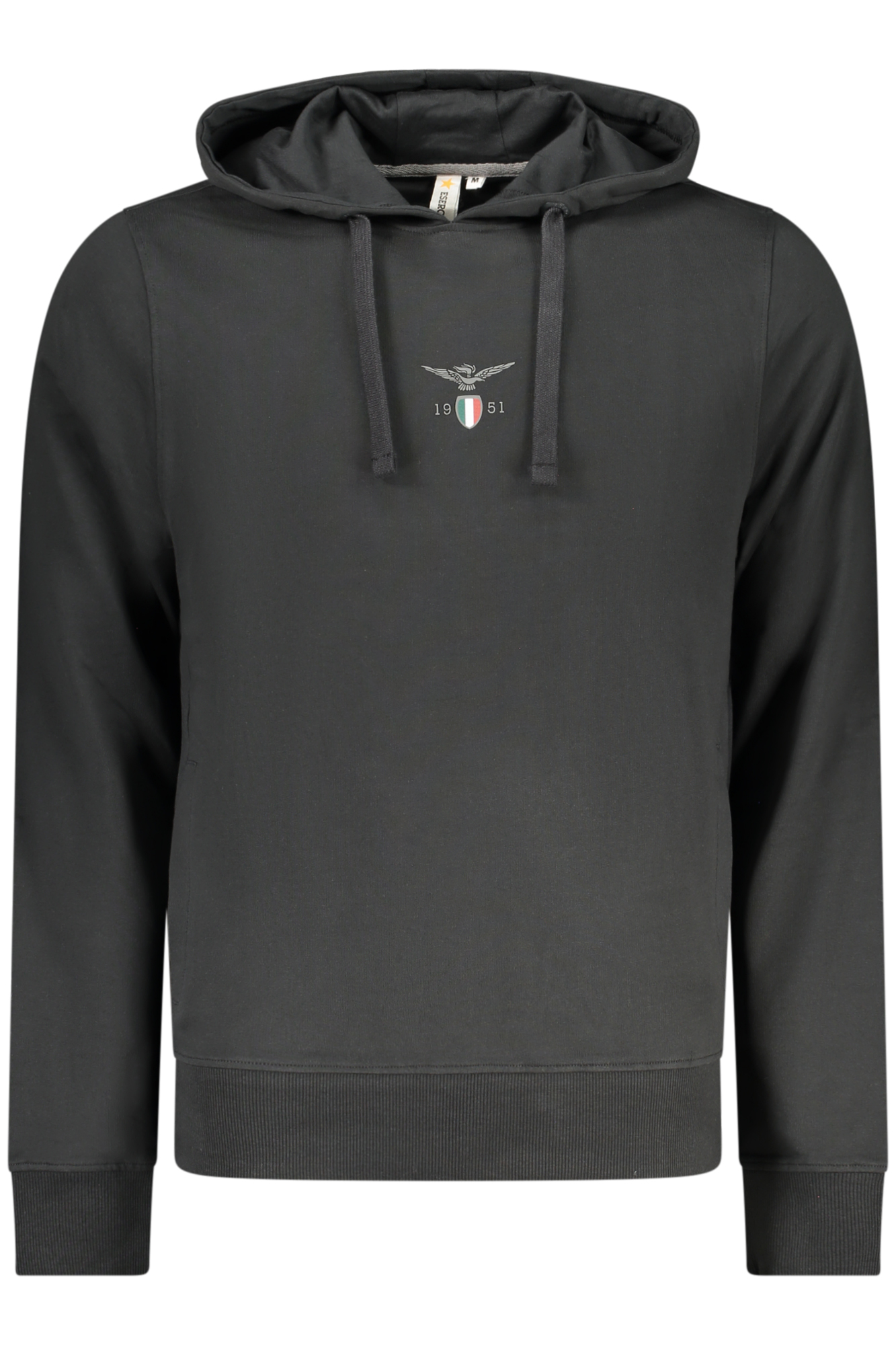 Schwarzes Herren-Sweatshirt mit Reißverschluss der Militärakademie