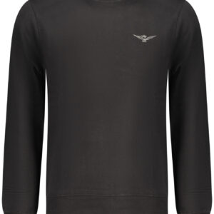 Schwarzes Herren-Sweatshirt mit Reißverschluss der Militärakademie