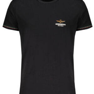 AERONAUTICA MILITARE SCHWARZES OUTDOOR-T-SHIRT FÜR HERREN