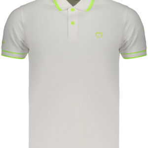 Kisses & Hugs Weißes Kurzarm-Poloshirt für Herren