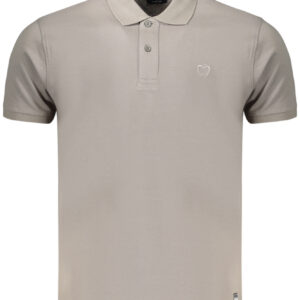 Kisses & Hugs Herren-Poloshirt, grau, kurzärmelig