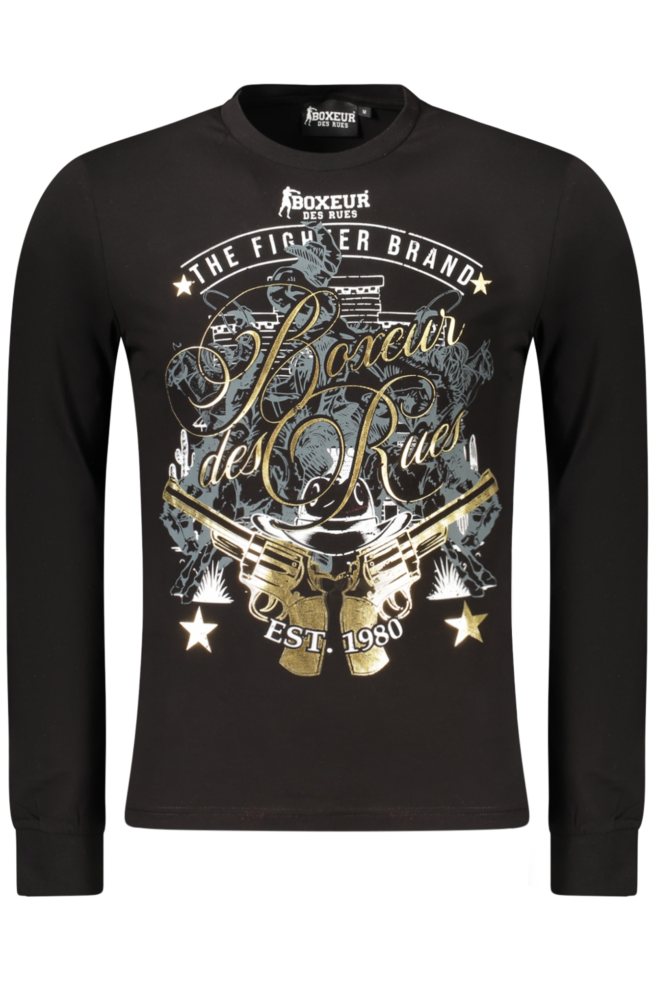 BOXEUR DES RUES LANGARM-T-SHIRT FÜR HERREN SCHWARZ