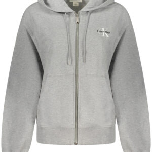 CALVIN KLEIN DAMEN-SWEATSHIRT MIT REISSVERSCHLUSS, GRAU