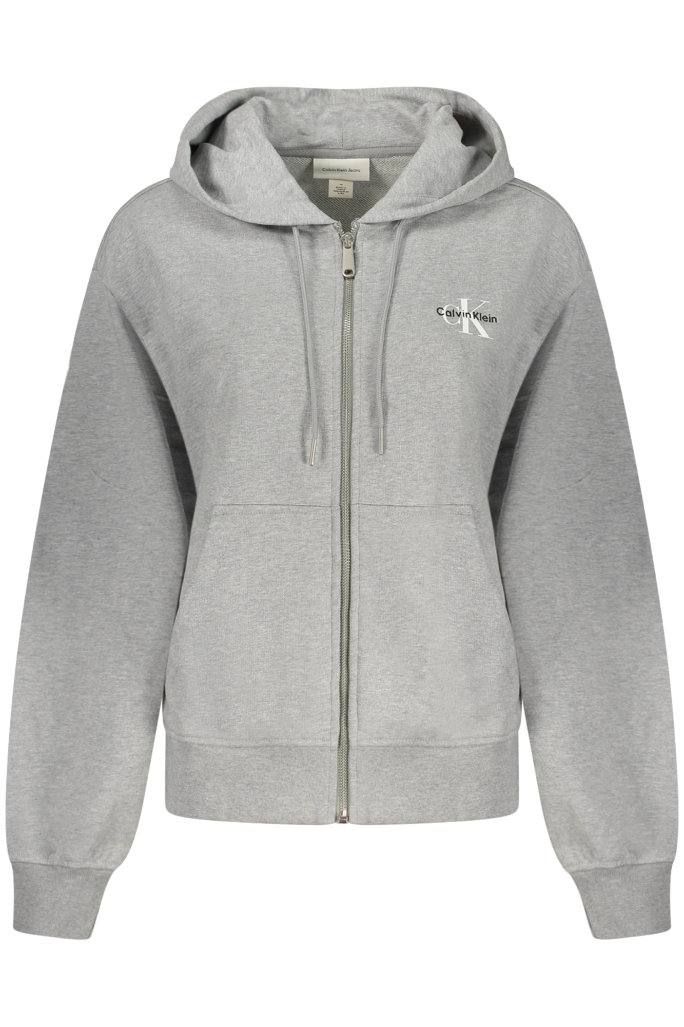 CALVIN KLEIN DAMEN-SWEATSHIRT MIT REISSVERSCHLUSS, GRAU