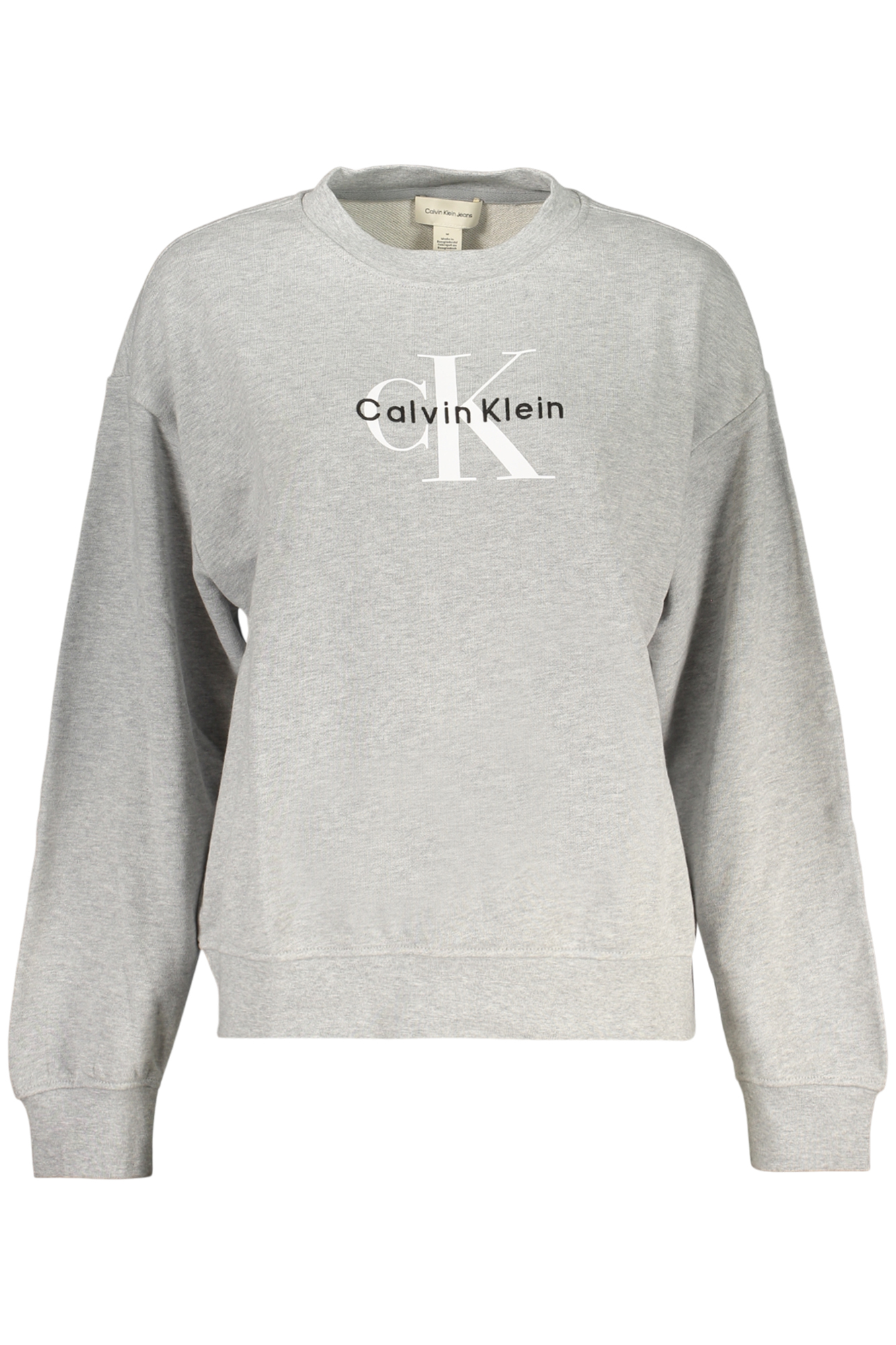 CALVIN KLEIN DAMEN-SWEATSHIRT MIT REISSVERSCHLUSS, GRAU