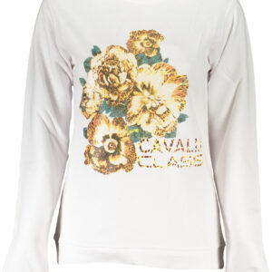 CAVALLI CLASS WEISSES SWEATSHIRT FÜR DAMEN OHNE REISSVERSCHLUSS