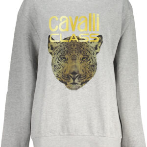 CAVALLI CLASS GRAUES SWEATSHIRT MIT REISSVERSCHLUSS FÜR DAMEN