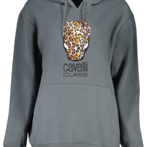 CAVALLI CLASS GRAUES SWEATSHIRT MIT REISSVERSCHLUSS FÜR DAMEN