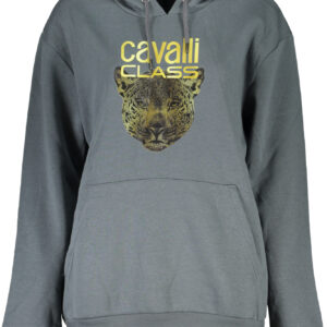 CAVALLI CLASS GRAUES SWEATSHIRT MIT REISSVERSCHLUSS FÜR DAMEN