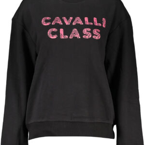 CAVALLI CLASS SCHWARZES SWEATSHIRT OHNE REISSVERSCHLUSS
