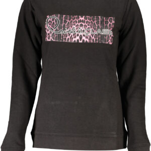CAVALLI CLASS DAMEN-SWEATSHIRT MIT REISSVERSCHLUSS SCHWARZ