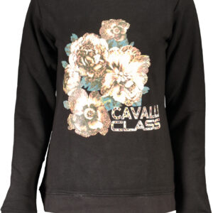 CAVALLI CLASS DAMEN-SWEATSHIRT MIT REISSVERSCHLUSS SCHWARZ