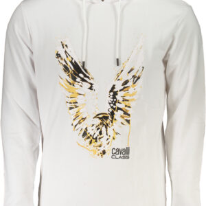 CAVALLI CLASS WEISSES SWEATSHIRT FÜR HERREN MIT REISSVERSCHLUSS