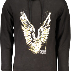 CAVALLI CLASS SCHWARZES HERREN-SWEATSHIRT MIT ZIP-OUT