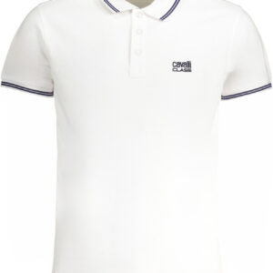 Weißes, kurzärmliges Herren-Poloshirt der Cavalli-Klasse