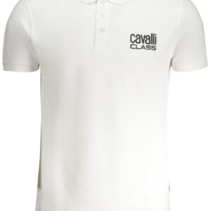 Weißes, kurzärmliges Herren-Poloshirt der Cavalli-Klasse