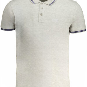 CAVALLI CLASS GRAUES KURZÄRMELIGES POLOSHIRT FÜR HERREN