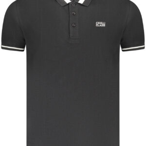 CAVALLI CLASS POLO KURZARM HERREN SCHWARZ