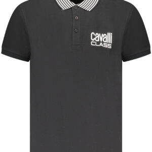 CAVALLI CLASS POLO KURZARM HERREN SCHWARZ