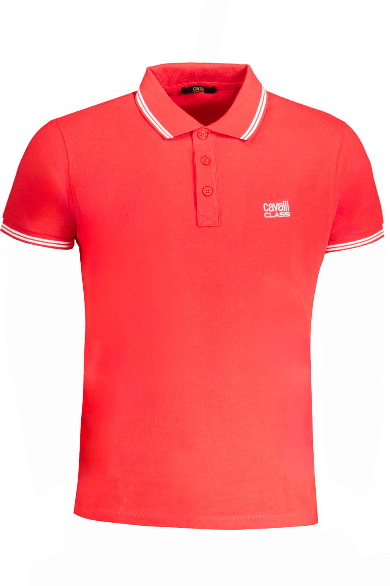 CAVALLI CLASS HERREN-KURZÄRMELIGES POLOSHIRT ROT