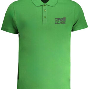 GRÜNES KURZÄRMELIGES POLOSHIRT FÜR HERREN DER CAVALLI-KLASSE