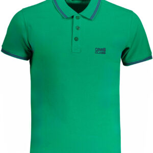 GRÜNES KURZÄRMELIGES POLOSHIRT FÜR HERREN DER CAVALLI-KLASSE