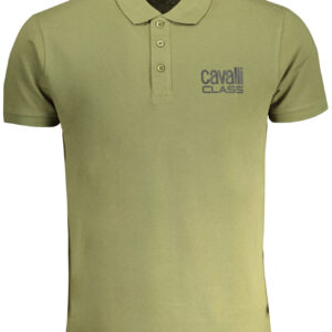 GRÜNES KURZÄRMELIGES POLOSHIRT FÜR HERREN DER CAVALLI-KLASSE