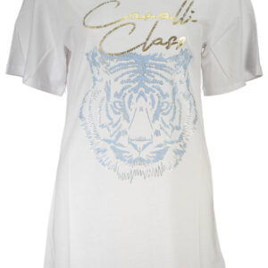 CAVALLI CLASS KURZARM-T-SHIRT DAMEN WEISS