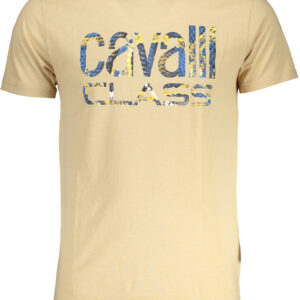 CAVALLI CLASS HERREN-KURZÄRMELIGES T-SHIRT BEIGE