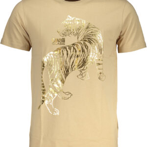 CAVALLI CLASS HERREN-KURZÄRMELIGES T-SHIRT BEIGE