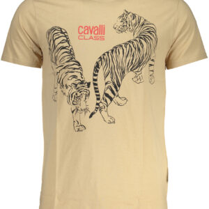 CAVALLI CLASS HERREN-KURZÄRMELIGES T-SHIRT BEIGE