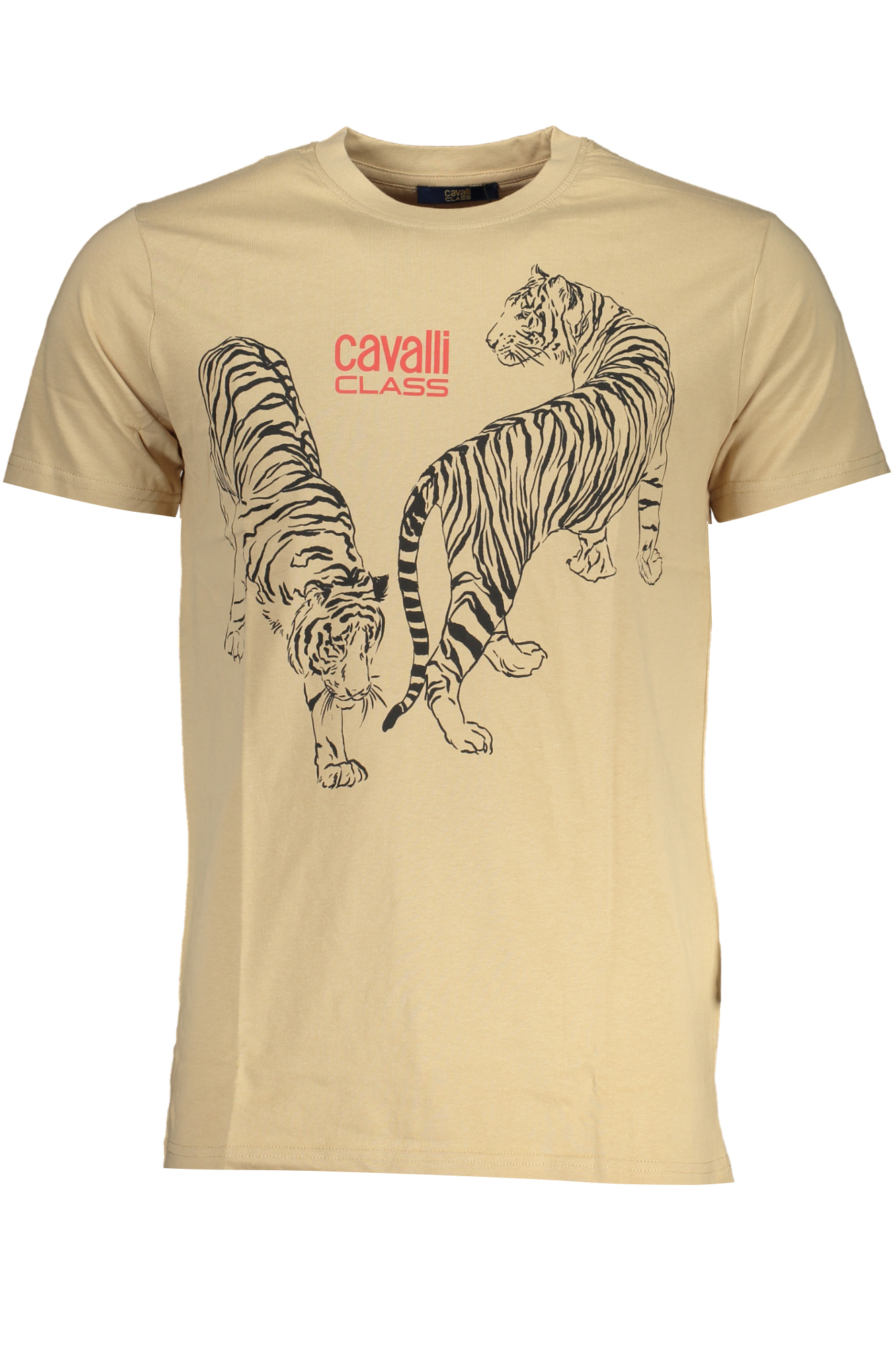 CAVALLI CLASS HERREN-KURZÄRMELIGES T-SHIRT BEIGE