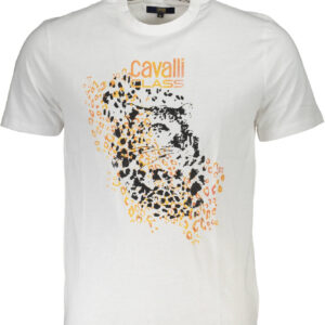CAVALLI CLASS HERREN-KURZÄRMELIGES T-SHIRT WEISS