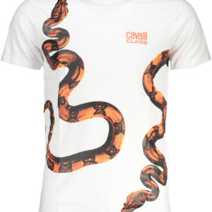 CAVALLI CLASS HERREN-KURZÄRMELIGES T-SHIRT WEISS