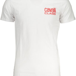 CAVALLI CLASS HERREN-KURZÄRMELIGES T-SHIRT WEISS