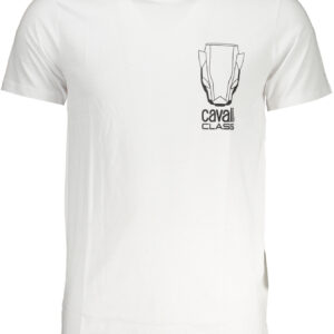 CAVALLI CLASS HERREN-KURZÄRMELIGES T-SHIRT WEISS