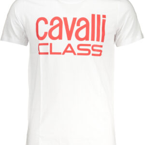 CAVALLI CLASS HERREN-KURZÄRMELIGES T-SHIRT WEISS